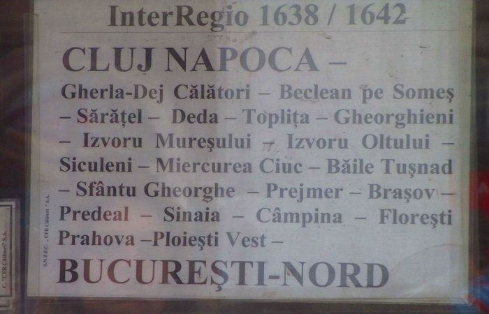 itinerario treno interregionale in romania