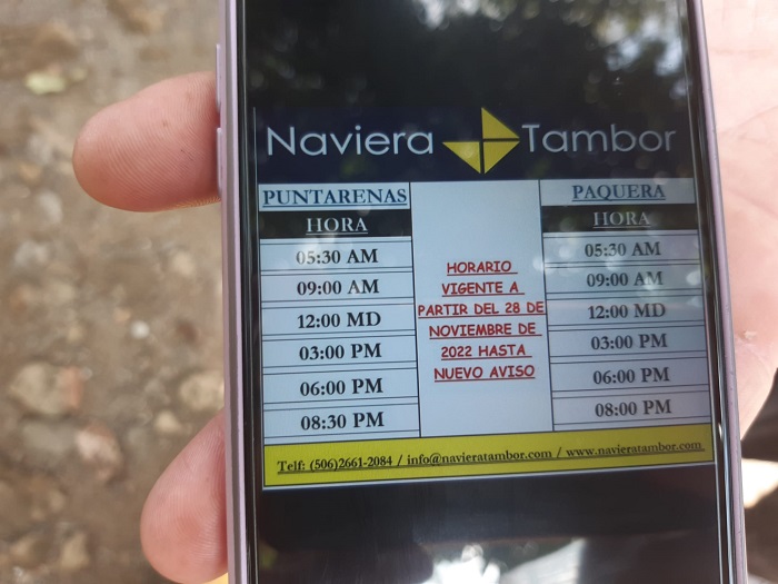 orari degli autobus da Paquera a Puntarenas